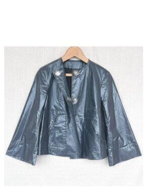 Zara Short Cropped Utility Trench Jacket Collarless Cropped Minimalism Utility